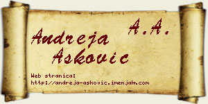 Andreja Ašković vizit kartica